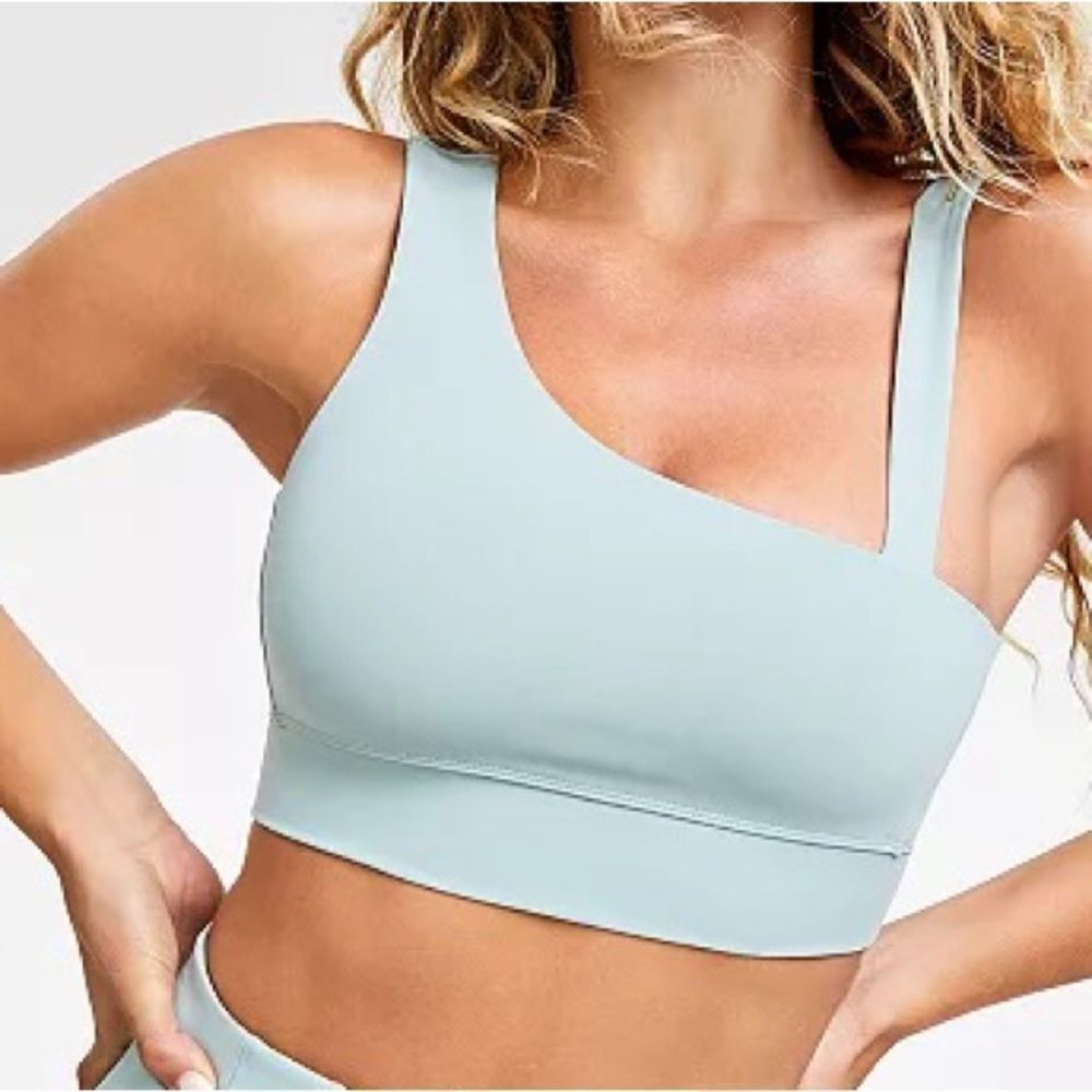 Jenni small sports bra yoga workout top sage green w blue hues